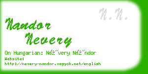 nandor nevery business card